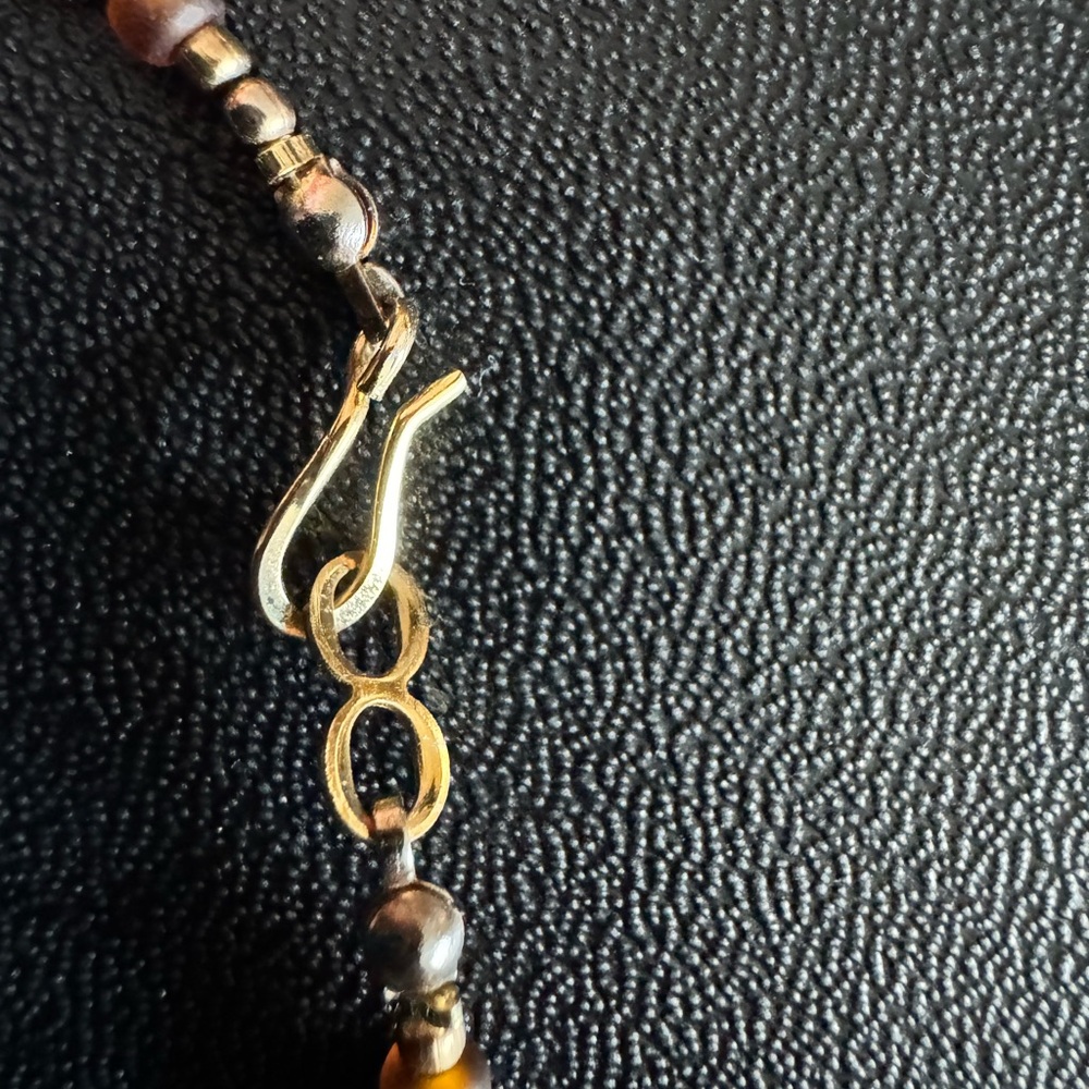 Moss Agate & Red Tiger Eye Fringe Necklace – Boho Tribal Statement - Picture 9 of 9